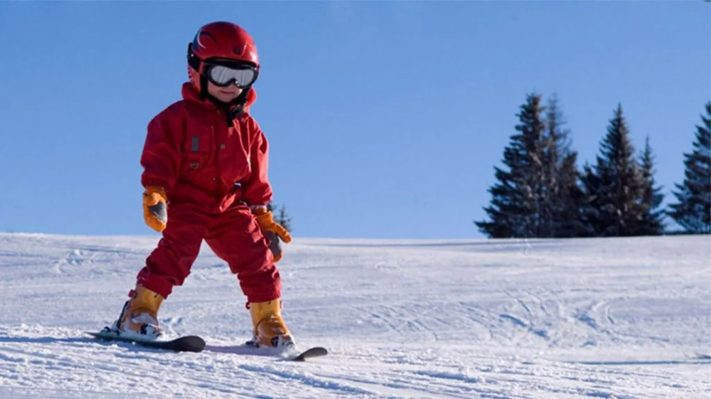 child skiing
